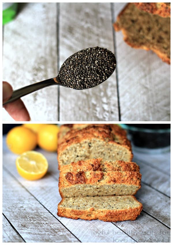 Lemony, moist and naturally sweet Whole Wheat Lemon Poppyseed Bread with an extra boost of nutrients from organic chia seeds! | LoveGrowsWild.com