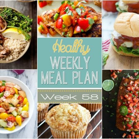 Make your life easier AND healthier! This healthy meal plan has a weeks worth of healthy recipes you can make for your family for breakfast, lunch, and dinner with a few snacks and desserts snuck in! | joyfulhealthyeats.com #family #dinnerideas #kidfriendly