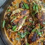 Dairy Free CREAMY SUN DRIED TOMATO CHICKEN loaded with sun dried tomato flavor and a nice pop of basil for freshness! All made in one skillet for easy clean up! | joyfulhealthyeats.com | gluten free recipes