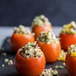 MEDITERRANEAN QUINOA STUFFED TOMATOES - an easy, light, and refreshing vegetarian recipe that's only 142 calories! The perfect side dish for your next summer party! | joyfulhealthyeats.com | gluten free recipes