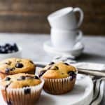An easy homemade Blueberry Muffin Recipe the family will love. Moist Blueberry Muffins bursting with blueberry flavor! A perfect breakfast or after school snack option!
