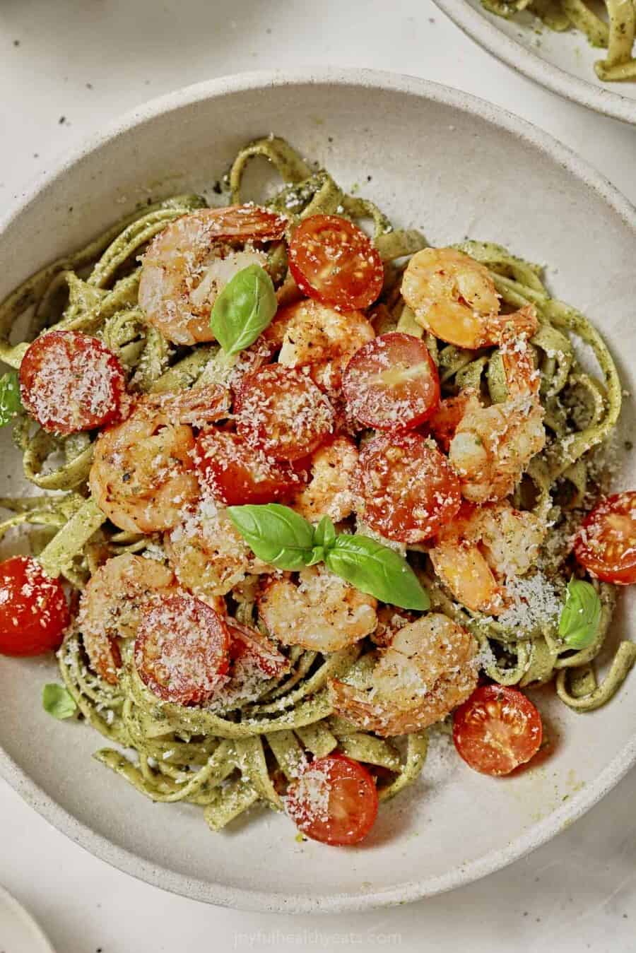 Shrimp and Pesto Pasta Recipe | Joyful Healthy Eats