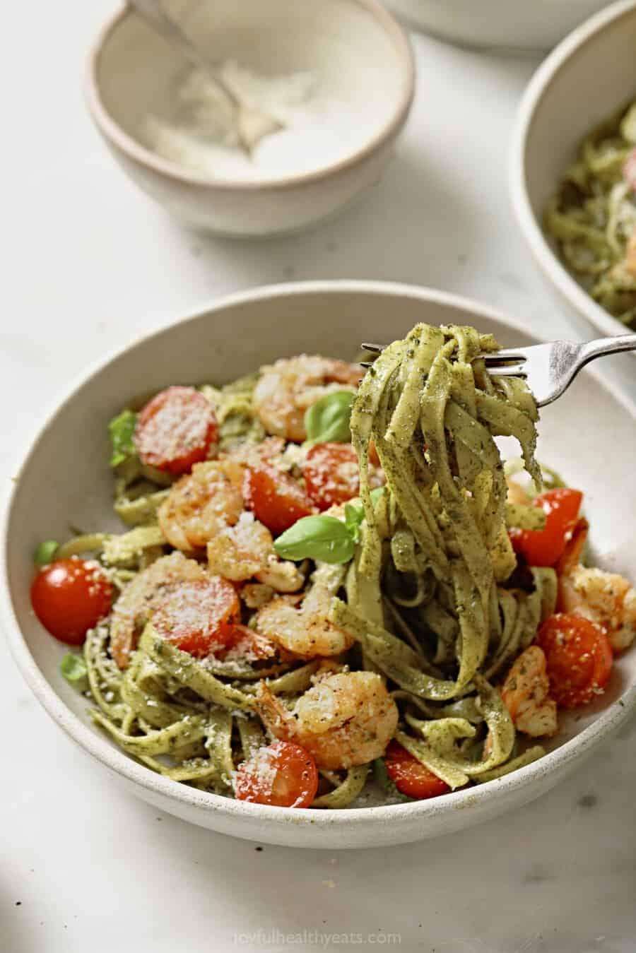 Shrimp and Pesto Pasta Recipe | Joyful Healthy Eats