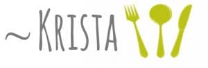 Krista's Signature with a Fork, Knife and Spoon Icon