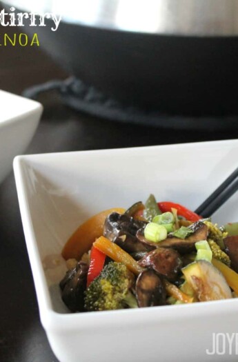 Image of veggie stirfry over quinoa