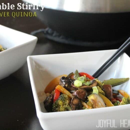 Image of veggie stirfry over quinoa