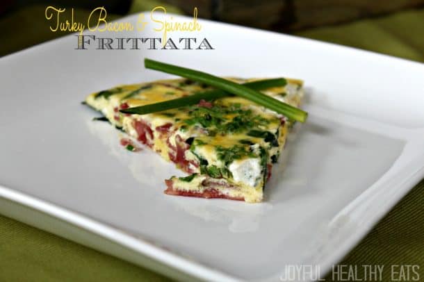 Image of a Turkey Bacon & Spinach Frittata Serving on a Plate