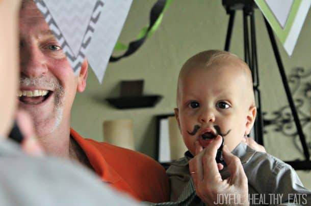 Baby Cason with a Mustache Drawn on his Face