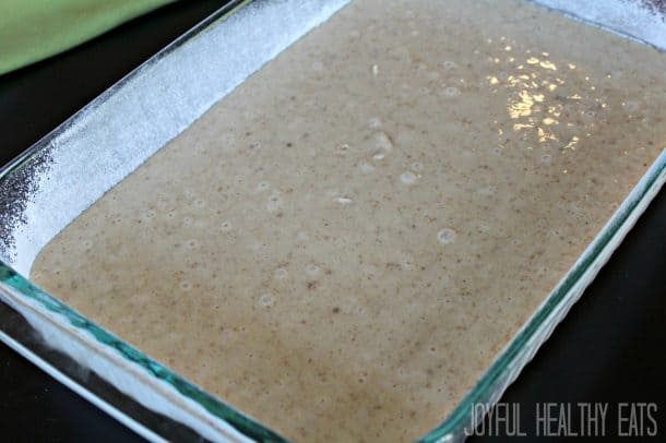 Coffee cake batter in a 9x13 pan