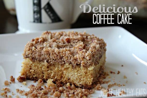 Delicious Coffee Cake with crumb topping on a plate