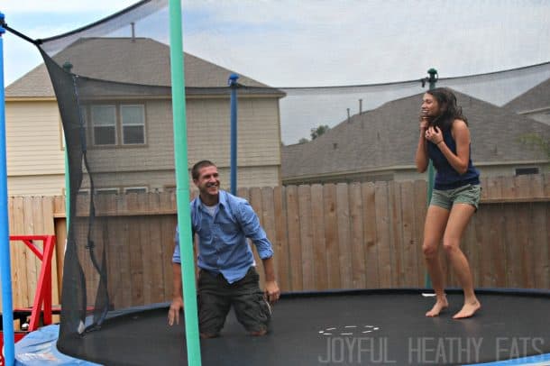 My Brother and His Fiancé Jumping on Our Trampoline