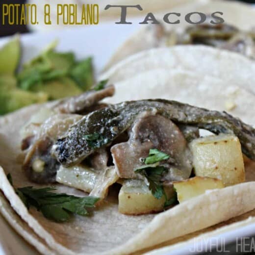 Mushroom Potato Poblano Tacos #poblanopeppers #tacos