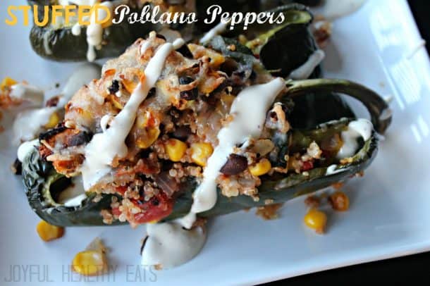 Stuffed Poblano Peppers #cincodemayorecipes
