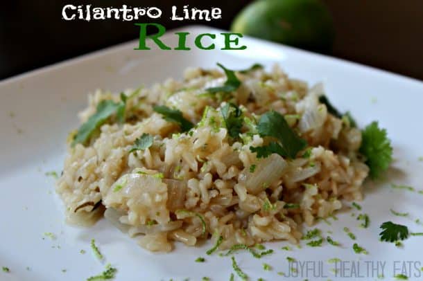 cilantro lime rice on a plate