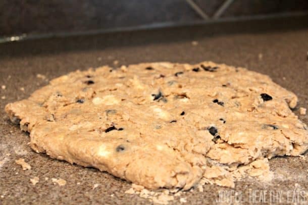 A circle of Blueberry Lemon Scone dough