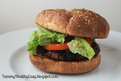 Jen's Best Burger Ever on a Plain White Dish