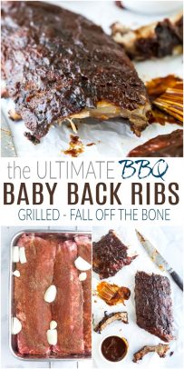 pinterest collage for the ultimate bbq baby back ribs recipe
