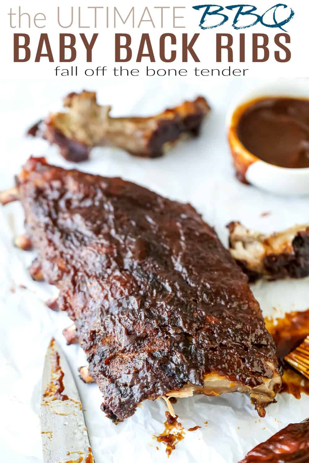 pinterest image for the ultimate bbq baby back ribs recipe