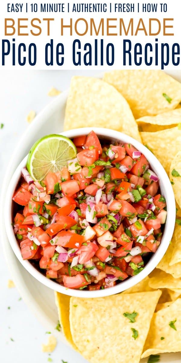 pinterest image for homemade pico de gallo recipe