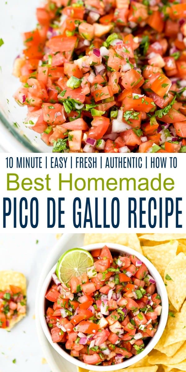 pinterest image for easy homemade pico de gallo recipe