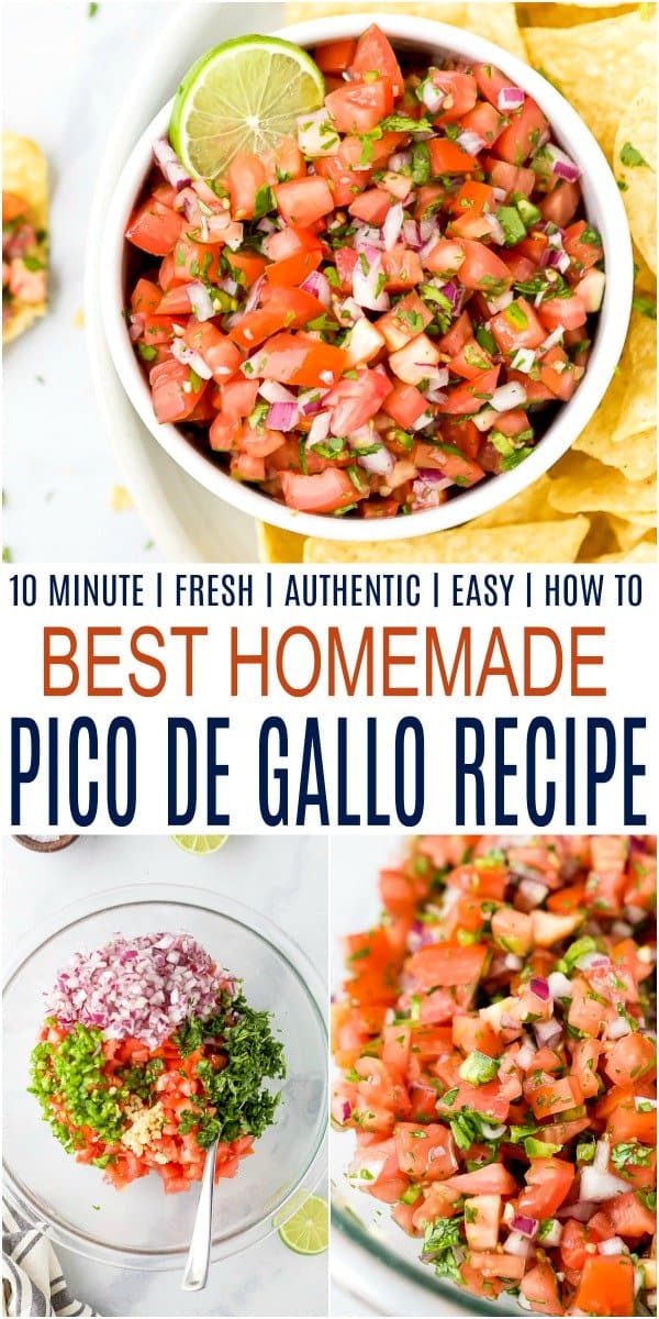 pinterest image for easy homemade pico de gallo recipe