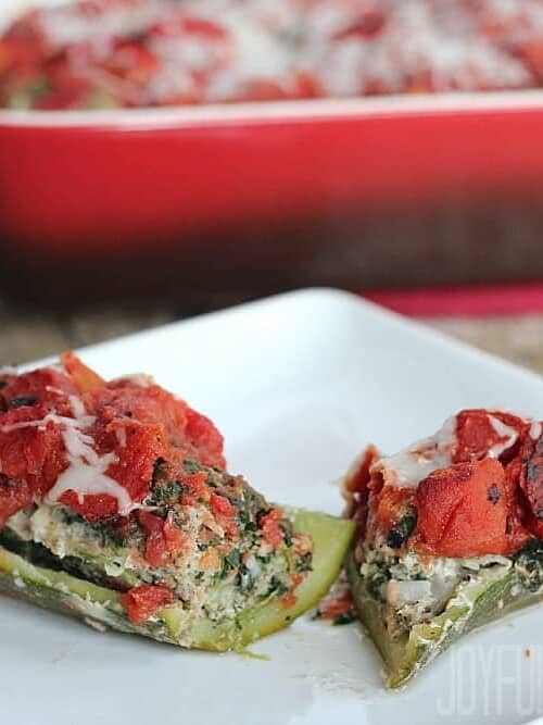 Stuffed Zucchini Boats #zucchini #entree #maindish #stuffedzucchini