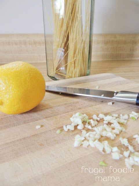 Image of Some of The Ingredients for Garlic Lemon Pasta