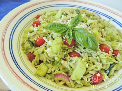 Image of an Italian Basil Orzo Salad