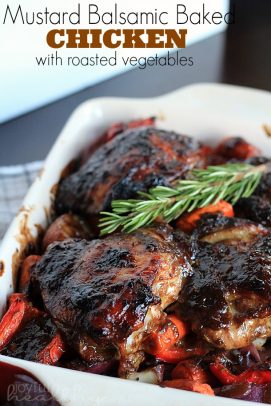 Mustard Balsamic Baked Chicken with Vegetables