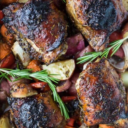 One Pan Mustard Balsamic Baked Chicken with Roasted Vegetables - web-5