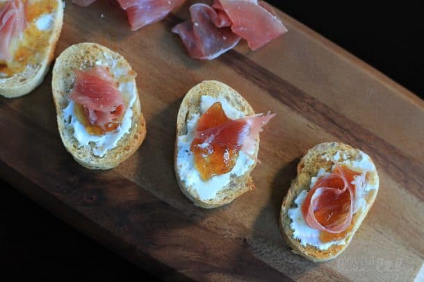 Proscuitto Fig Goat Cheese Crostini 6