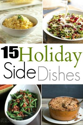 Title Image for 15 Holiday Side Dishes with 4 examples of holiday side dishes