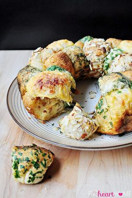 Savory Herb & Cheese Monkey Bread on a plate