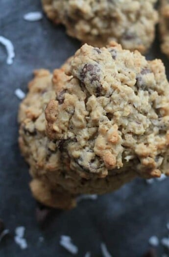 Coconut Oatmeal Chocolate Chip Cookies #cookies #chocolatechips #dessert #oatmeal #coconut