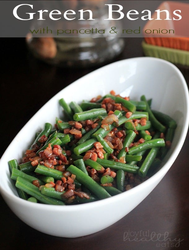 Green Beans with pancetta & red onion recipe 