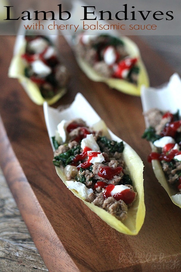 Lamb Endives with Cherry Balsamic Sauce #appetizer #lamb #endive #balsamic 