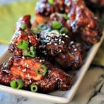 Baked Asian Chicken Wings with Raspberry Hoisin Glaze #chickenwings #appetizers #starters #hoisinsauce #asian #raspberry