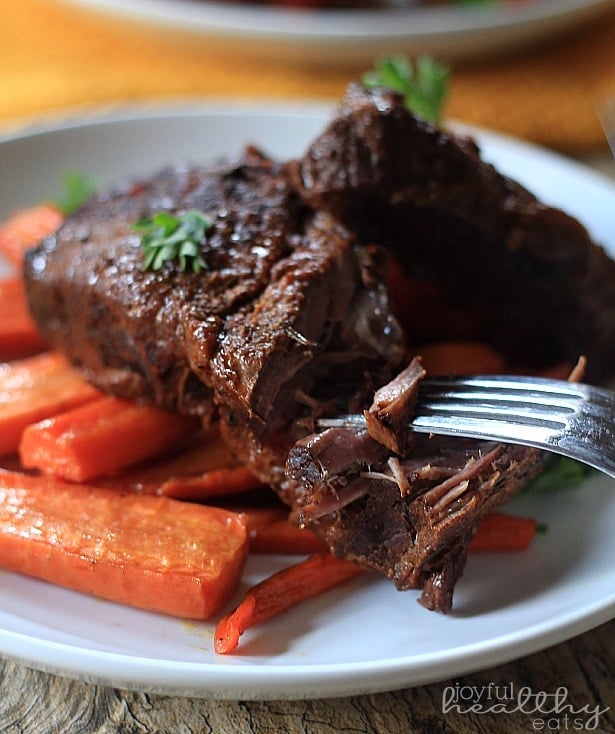 Crock Pot Balsamic Braised Beef Short Ribs | Easy Short Ribs Recipe