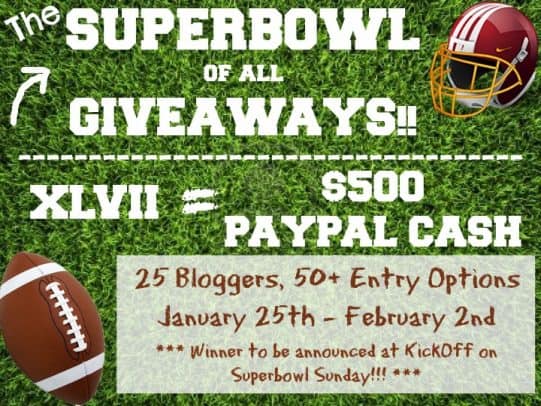 Giveaway Logo for the PayPal Super Bowl giveaway.