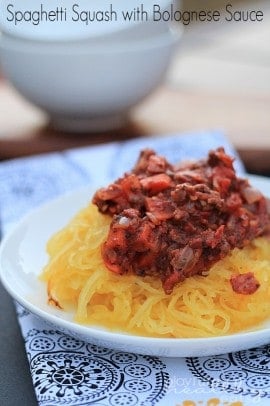 Spaghetti Squash with Bolognese Sauce #Paleo #bolognese #glutenfree # spaghettisquash #meatsauce #maindish