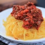 Spaghetti Squash with Bolognese Sauce #Paleo #bolognese #glutenfree # spaghettisquash #meatsauce #maindish