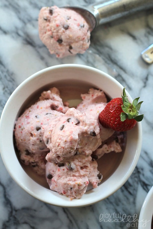 Strawberry Orange Ice Cream with Chocolate Chips 3