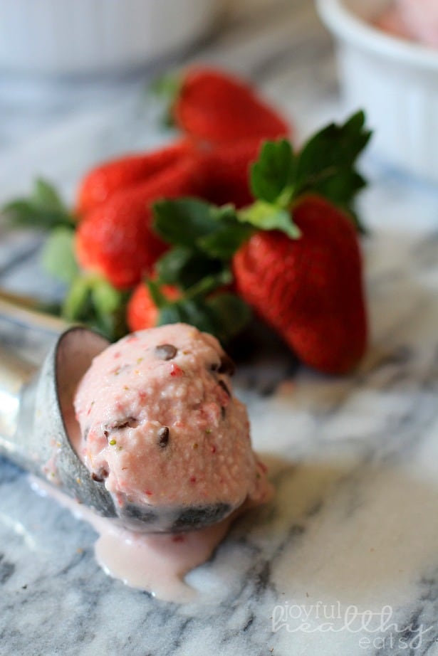 Strawberry Orange Ice Cream with Chocolate Chips 4