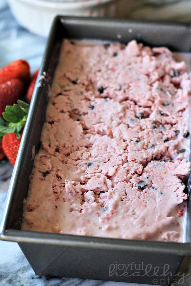 Strawberry Orange Ice Cream with Chocolate Chips 5