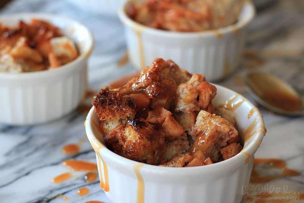 Apple Cinnamon Bread Pudding in a ramekin