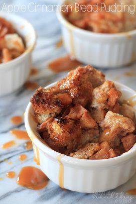 Apple Cinnamon Bread Pudding with Caramel Drizzle