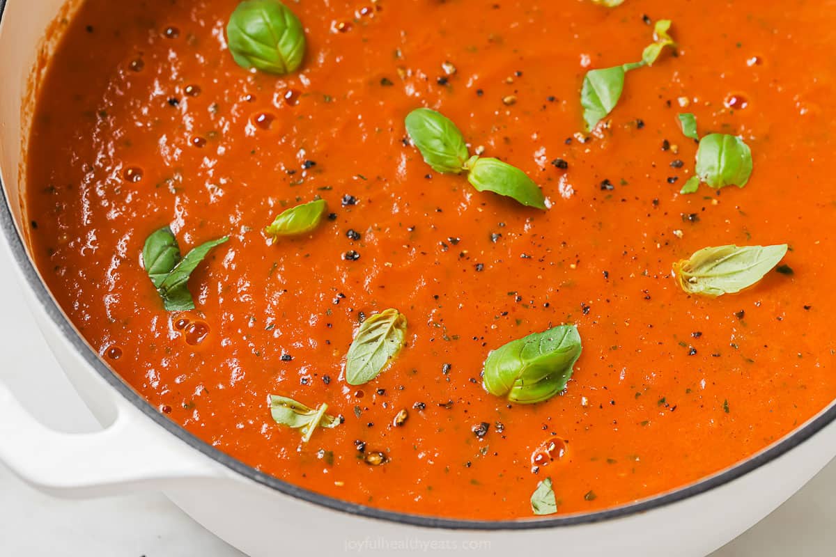 Tomato Basil Soup Recipe | Happy Healthy Eating