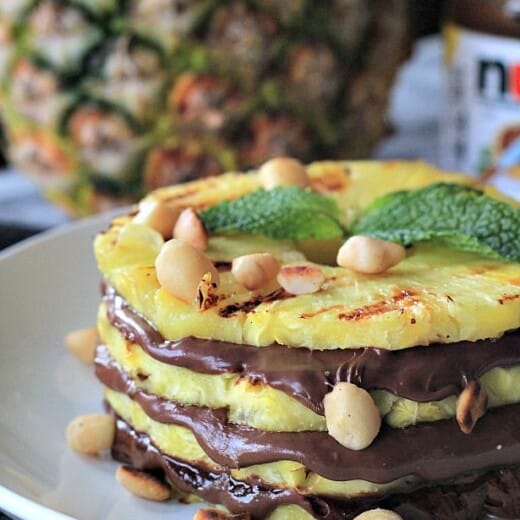 Image of Grilled Pineapple with Nutella & Macadamia Nuts