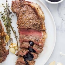 New York Strip Steak with Balsamic Reduction-image