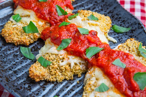 Baked Quinoa Crusted Chicken Parmesan 500 5895